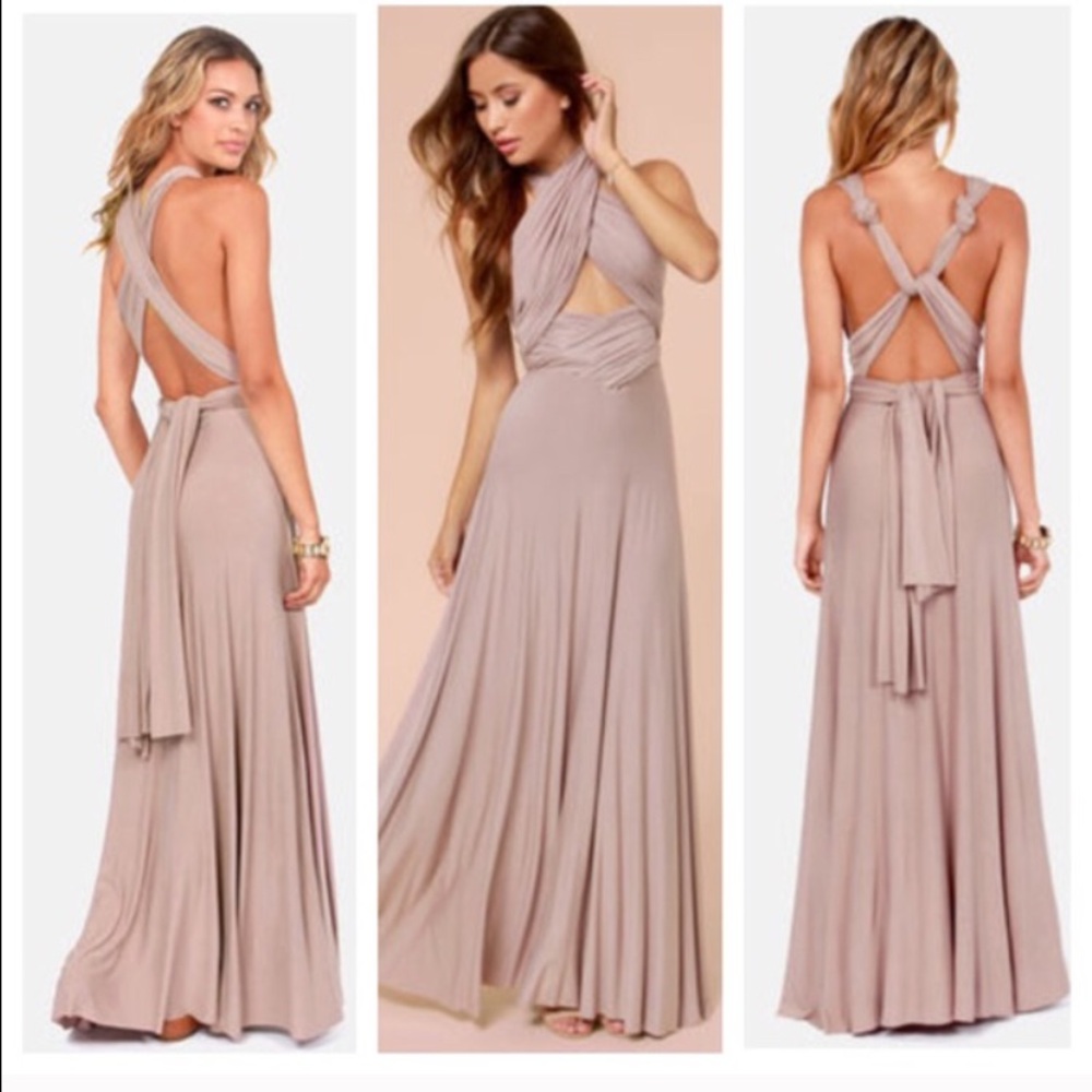 Lulu's Mauve Convertible Maxi Dress